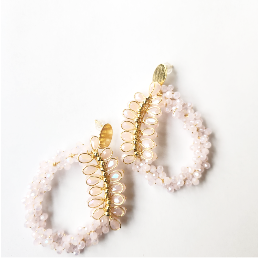 Pink Stone Beaded Earring
