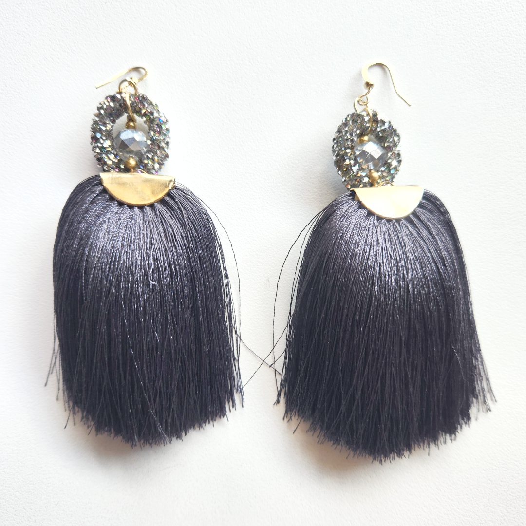 Tassel Grey Earrings