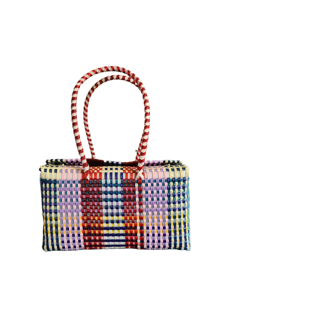 Barrel Bag |Small Valise |Women Lunch Bag |Eco Friendly Tricolor Red Blue Yellow Handbag