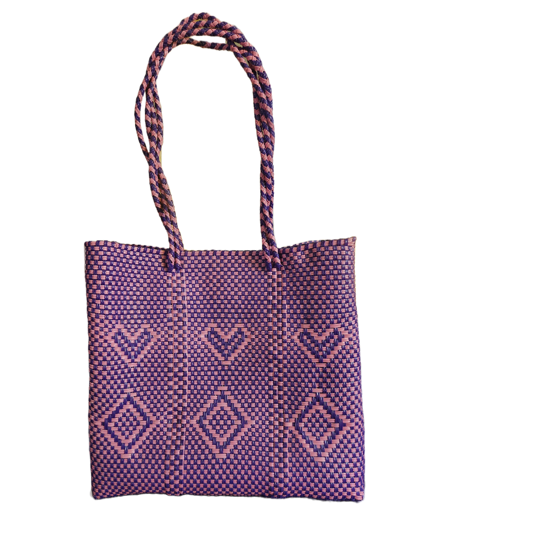 Handmade handbag. Frida Kahlo purple-pink crafted bag