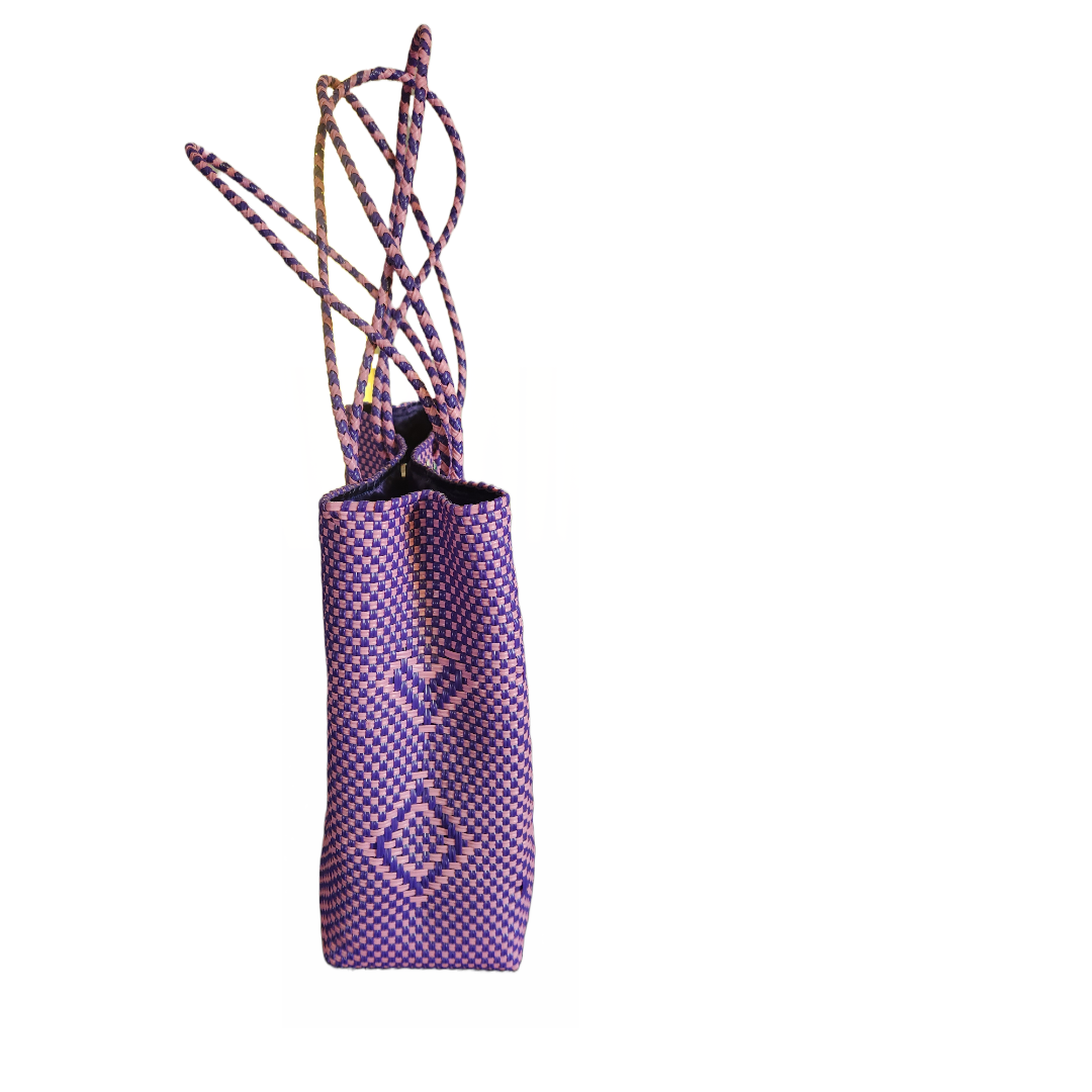 Handmade handbag. Frida Kahlo purple-pink crafted bag