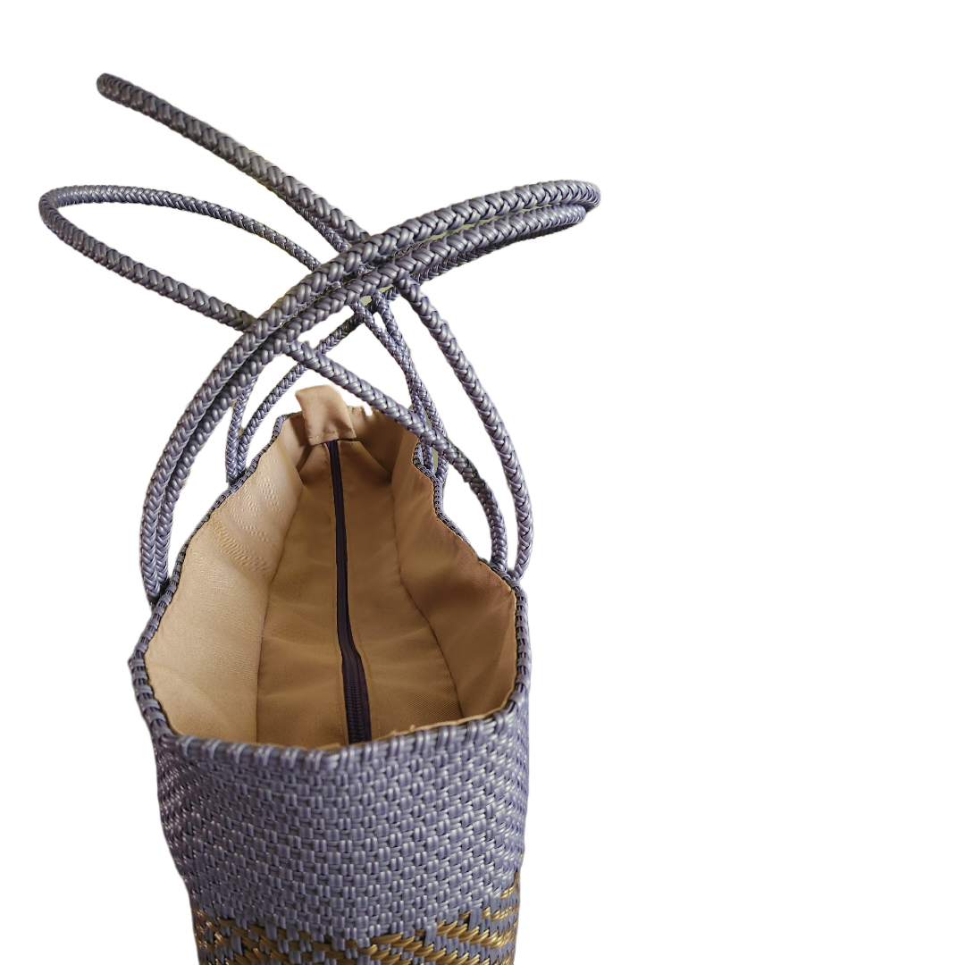 Eco-Friendly Lilac and Coffee Tote Bag