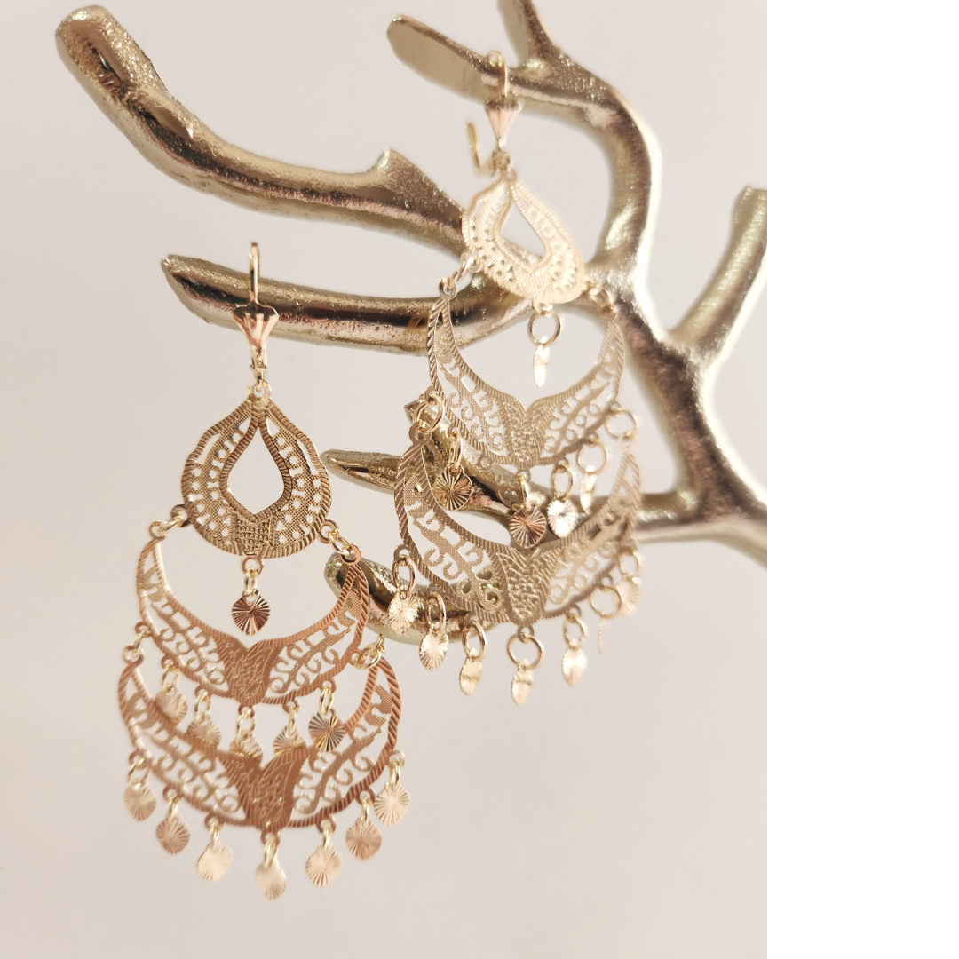 Earrings 14k Gold Plated Brass | Earring Shape Half Moon | Earring Type Dangle | Birthday Gift
