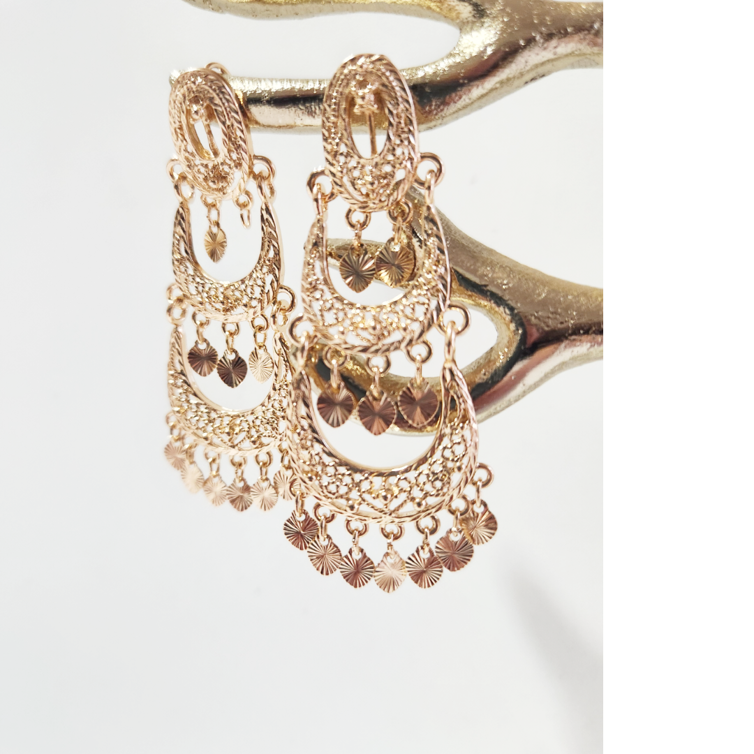 Earrings 14k Gold Plated Brass | Earring Shape Half Moon | Earring Type Dangle | Birthday Gift
