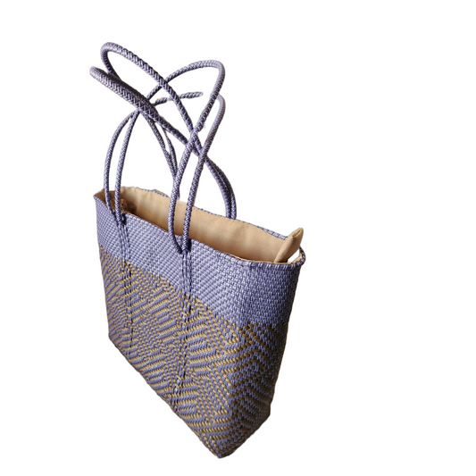 Eco-Friendly Lilac and Coffee Tote Bag