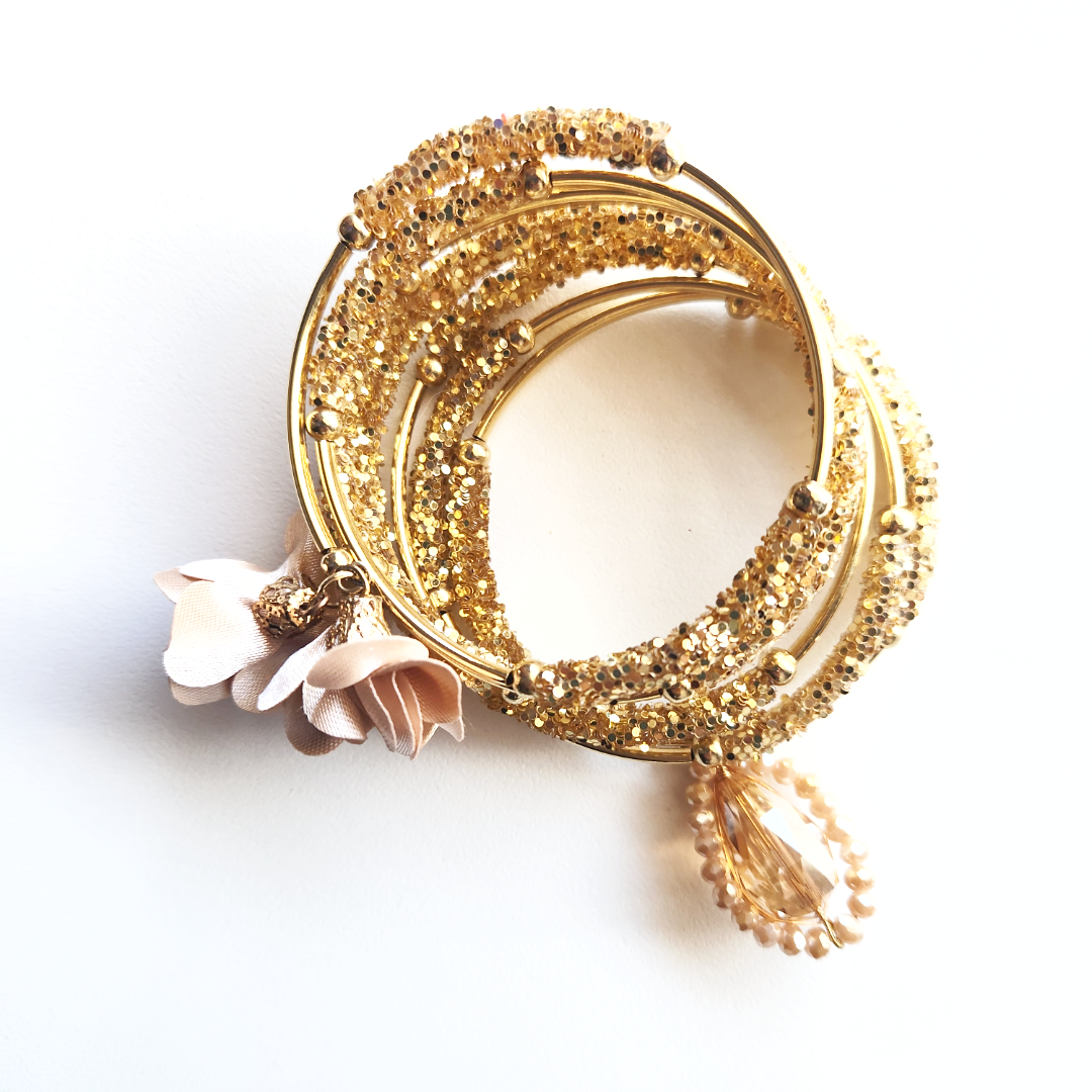Crafted Shiny wrap bangle Spiral Bracelet
