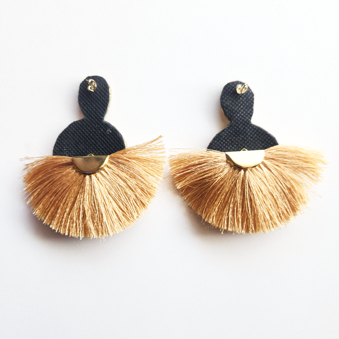 Ethnic Handmade Beaded Brown Earrings | Beaded Earrings | Tassel Earrings | Birthday Gift