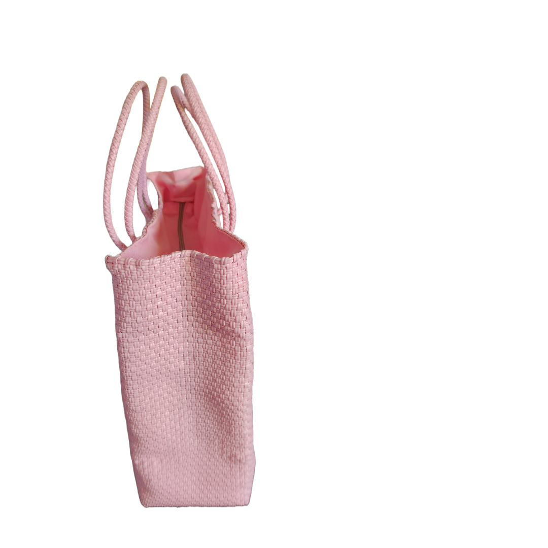 Shopper pink rose crafted bag