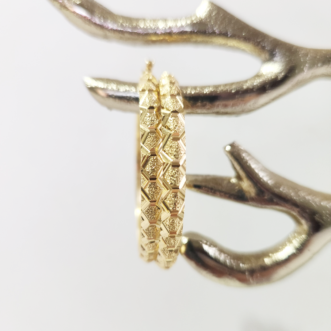 Earrings Hoop | Hypoallergenic 14k Gold Plated Brass | Earrings Handmade | Birthday Gift