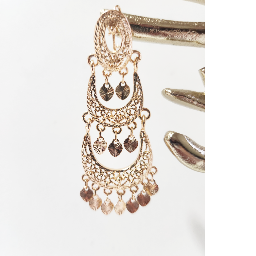 Earrings 14k Gold Plated Brass | Earring Shape Half Moon | Earring Type Dangle | Birthday Gift